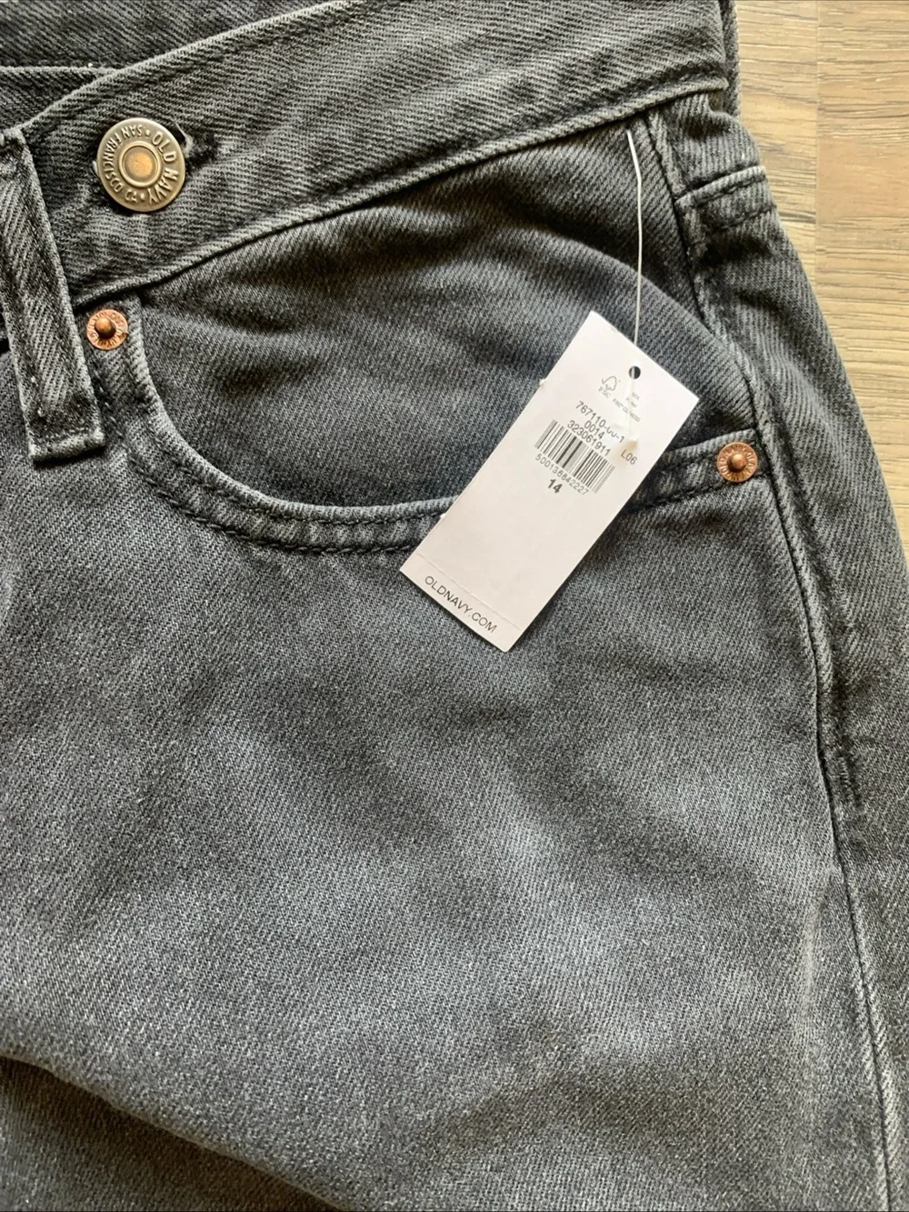 Old Navy Mid Rise Super Baggy Wide Leg Black Jeans NWT Sz 14